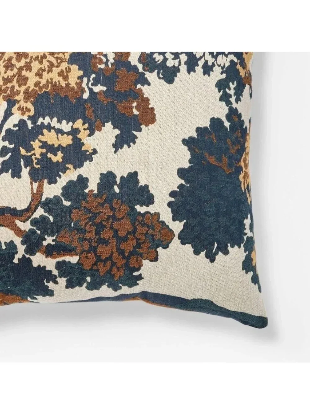 Threshold Cream Navy & Brown Tree Print Accent Throw Pillow Oversized 24